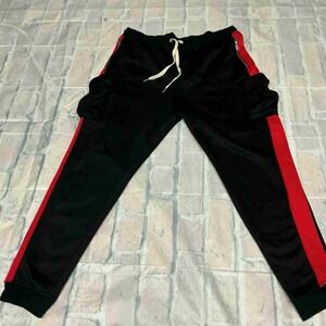 2APM American Street Vision Mens 3X Black Red Cargo Track Pants Joggers RN157964